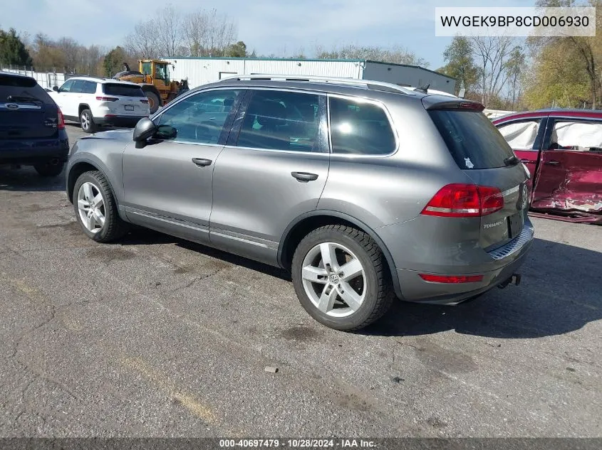 2012 Volkswagen Touareg Tdi Lux VIN: WVGEK9BP8CD006930 Lot: 40697479