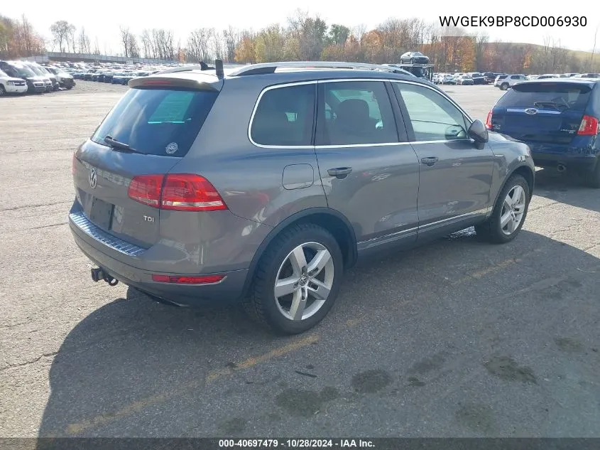 2012 Volkswagen Touareg Tdi Lux VIN: WVGEK9BP8CD006930 Lot: 40697479