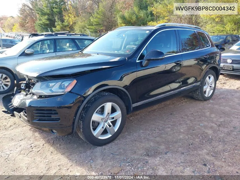 2012 Volkswagen Touareg Tdi Lux VIN: WVGFK9BP8CD004342 Lot: 40723970