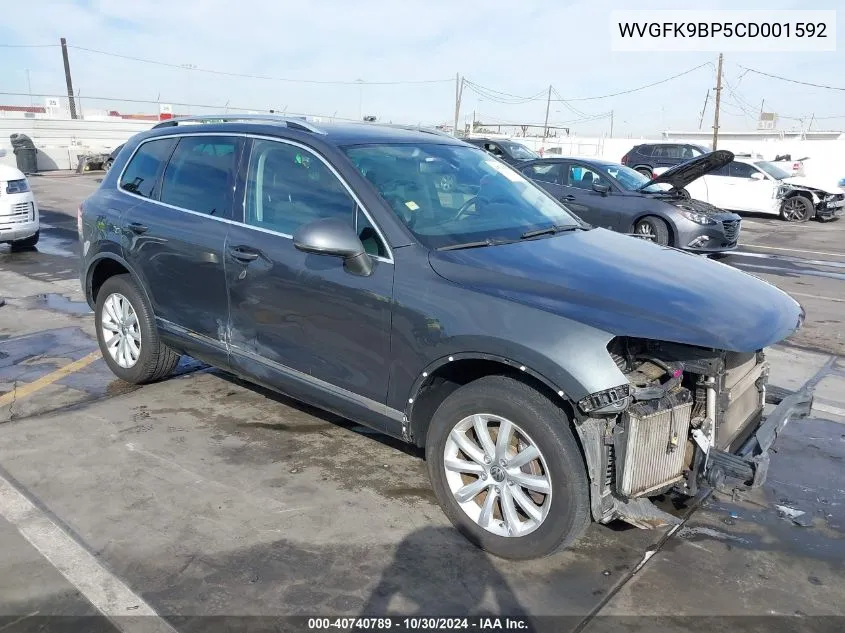 2012 Volkswagen Touareg Tdi Sport VIN: WVGFK9BP5CD001592 Lot: 40740789