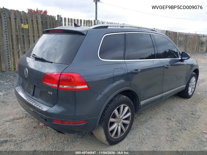 2012 Volkswagen Touareg Vr6 Executive/Vr6 Lux/Vr6 Sport VIN: WVGEF9BP5CD009076 Lot: 40744547