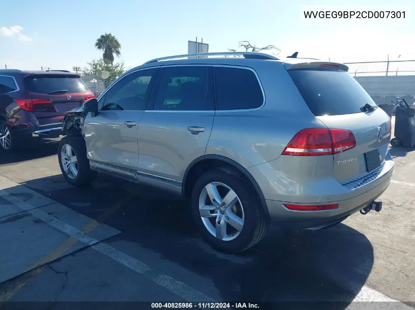 2012 Volkswagen Touareg Hybrid VIN: WVGEG9BP2CD007301 Lot: 40825986