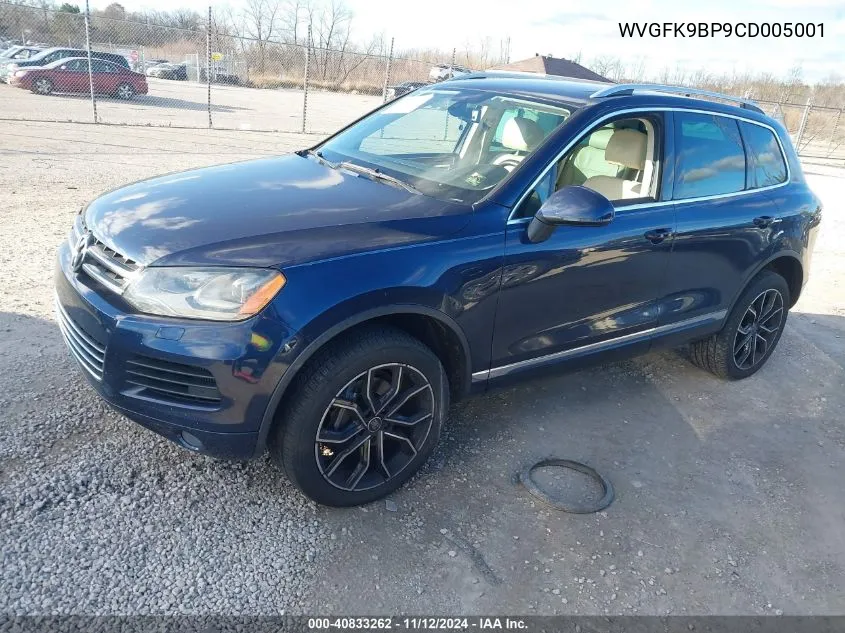 2012 Volkswagen Touareg Tdi Executive VIN: WVGFK9BP9CD005001 Lot: 40833262