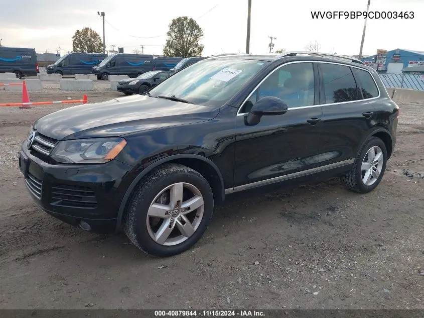 2012 Volkswagen Touareg Vr6 Lux VIN: WVGFF9BP9CD003463 Lot: 40879844