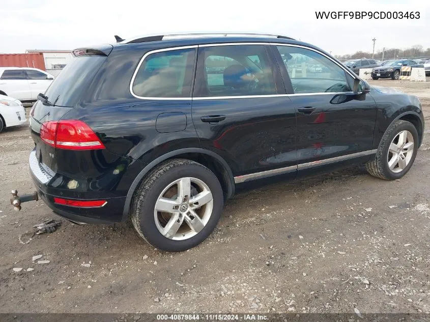 2012 Volkswagen Touareg Vr6 Lux VIN: WVGFF9BP9CD003463 Lot: 40879844