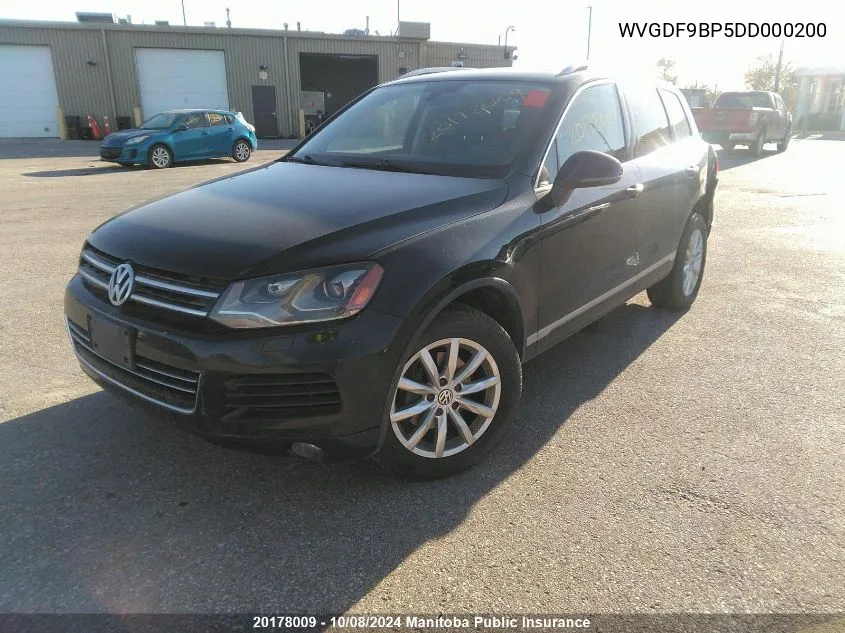 2013 Volkswagen Touareg V6 VIN: WVGDF9BP5DD000200 Lot: 20178009