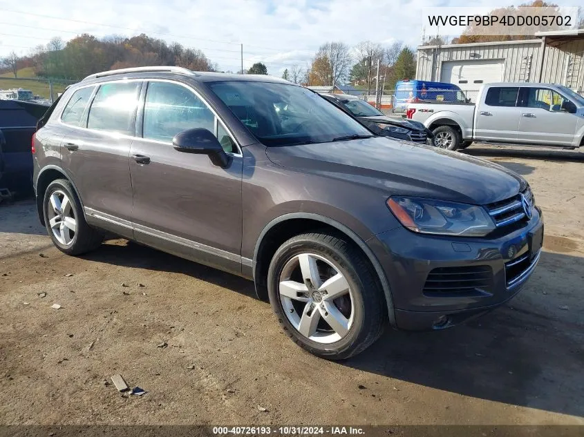 2013 Volkswagen Touareg Vr6 Lux VIN: WVGEF9BP4DD005702 Lot: 40726193