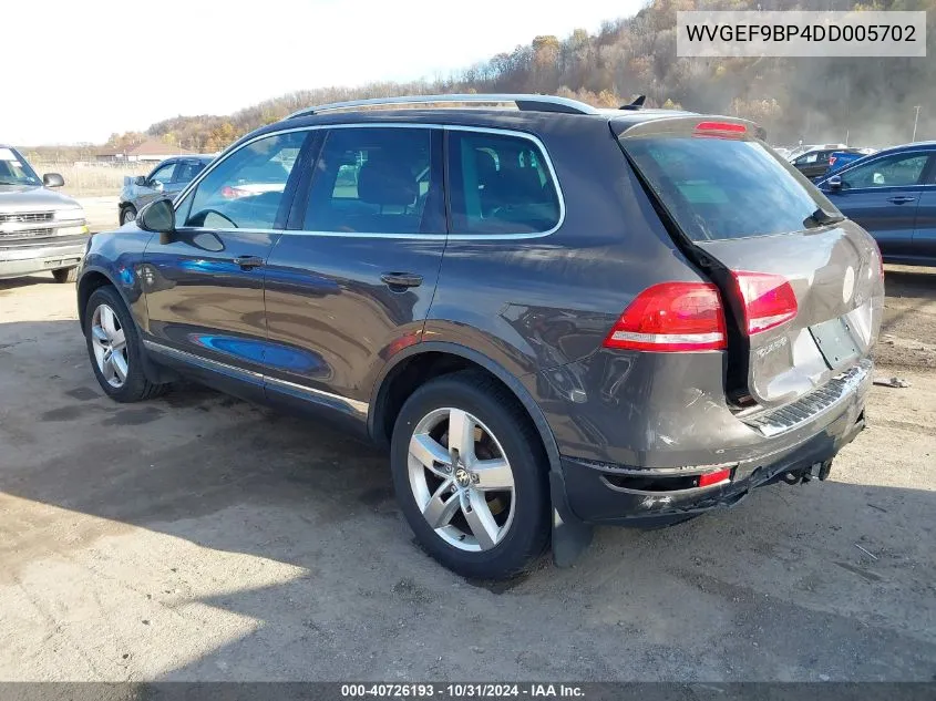 2013 Volkswagen Touareg Vr6 Lux VIN: WVGEF9BP4DD005702 Lot: 40726193