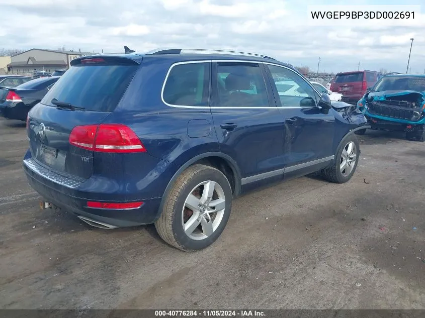 2013 Volkswagen Touareg Tdi Lux VIN: WVGEP9BP3DD002691 Lot: 40776284