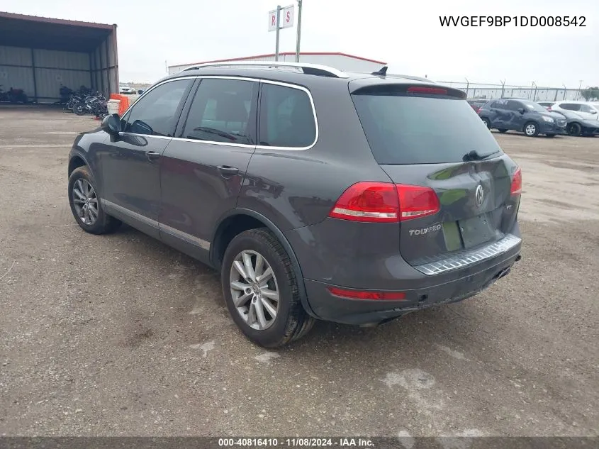 2013 Volkswagen Touareg Vr6 Sport VIN: WVGEF9BP1DD008542 Lot: 40816410