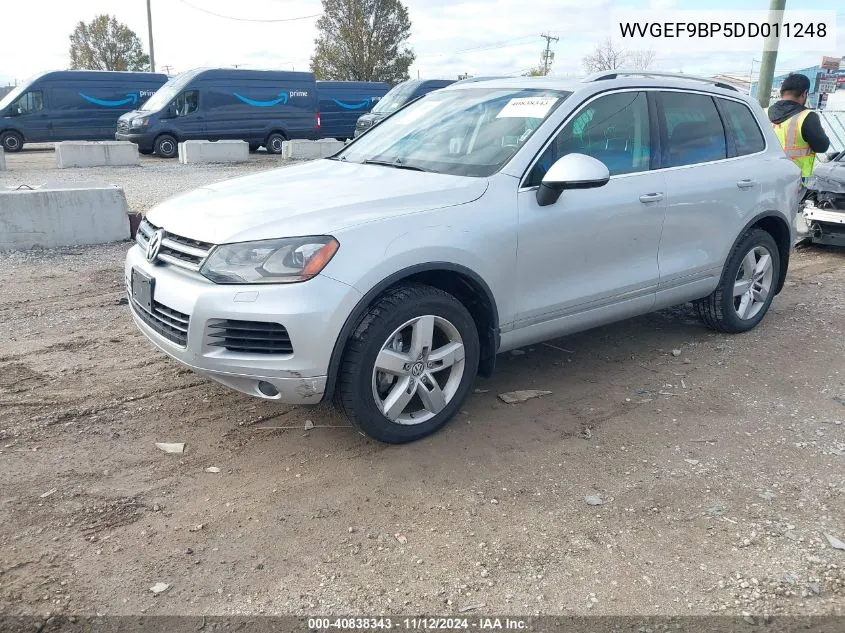 2013 Volkswagen Touareg Vr6 Lux VIN: WVGEF9BP5DD011248 Lot: 40838343