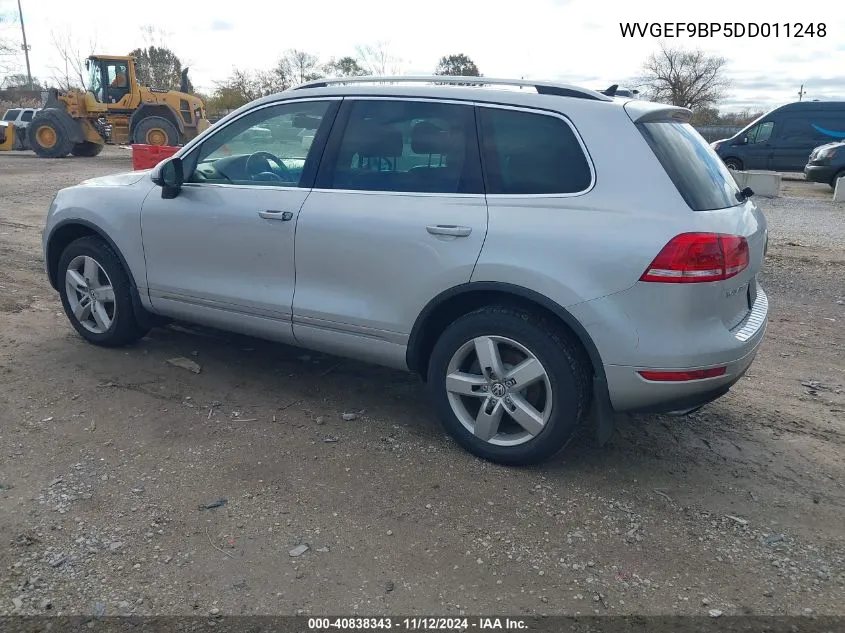 2013 Volkswagen Touareg Vr6 Lux VIN: WVGEF9BP5DD011248 Lot: 40838343