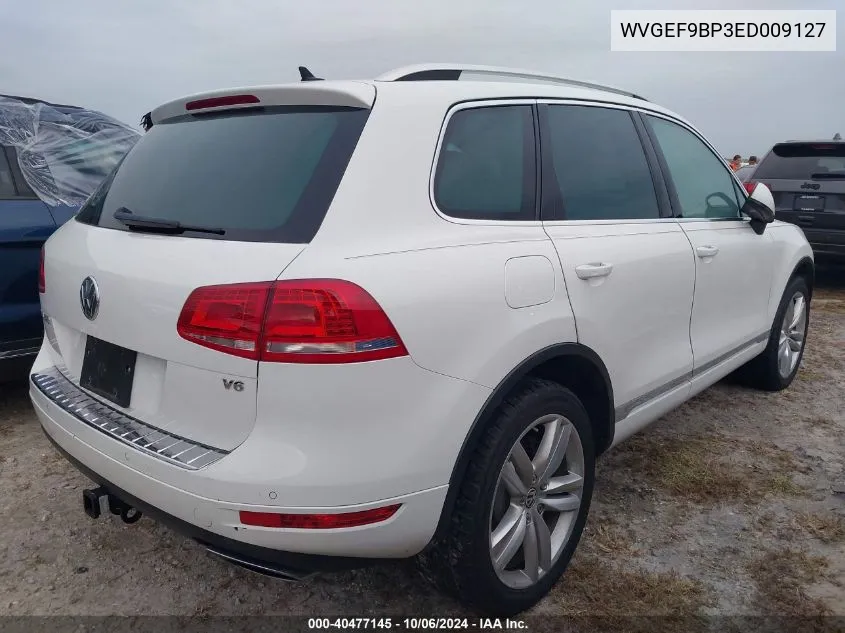 2014 Volkswagen Touareg V6 VIN: WVGEF9BP3ED009127 Lot: 40477145