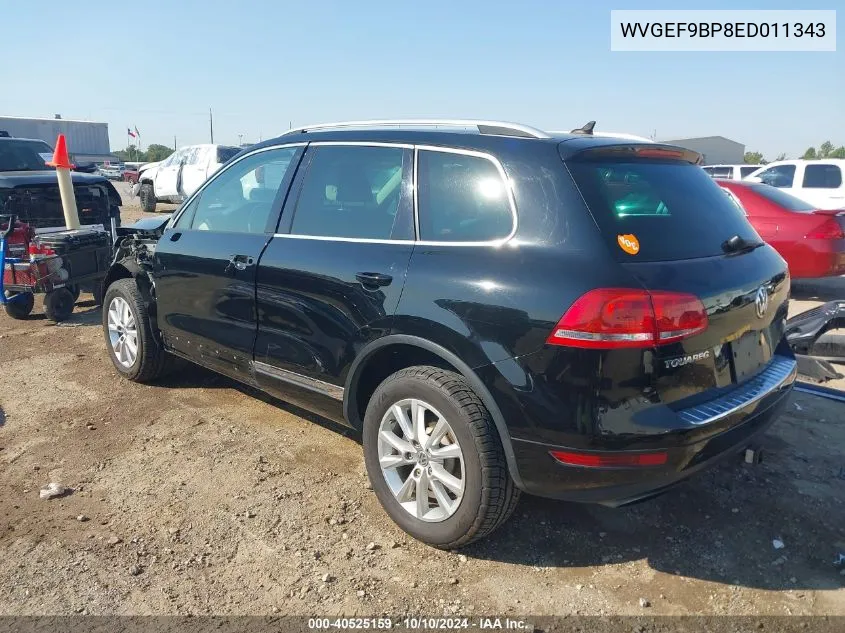 2014 Volkswagen Touareg 3.6L Sport VIN: WVGEF9BP8ED011343 Lot: 40525159