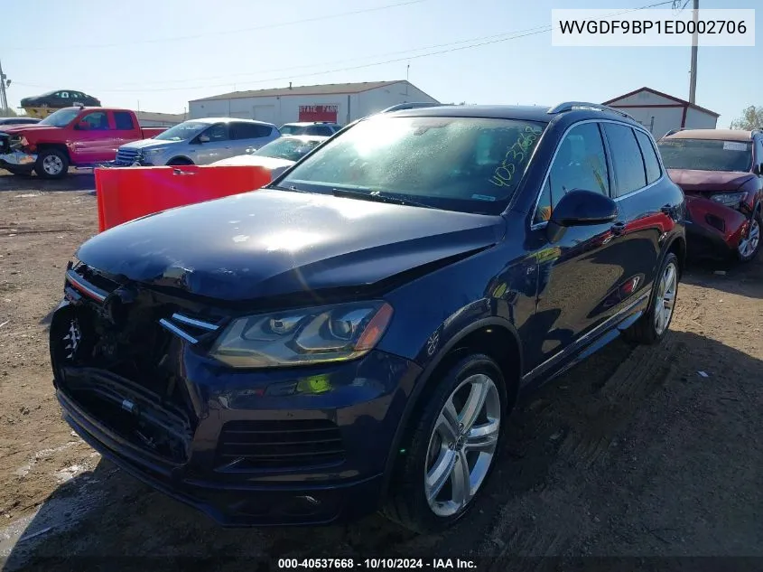 2014 Volkswagen Touareg 3.6L R-Line VIN: WVGDF9BP1ED002706 Lot: 40537668