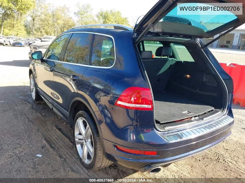 2014 Volkswagen Touareg 3.6L R-Line VIN: WVGDF9BP1ED002706 Lot: 40537668