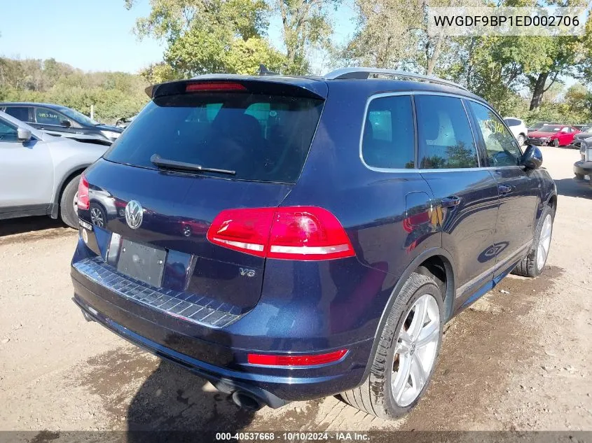 2014 Volkswagen Touareg 3.6L R-Line VIN: WVGDF9BP1ED002706 Lot: 40537668