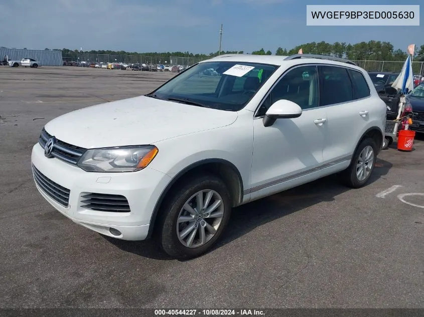 2014 Volkswagen Touareg V6 VIN: WVGEF9BP3ED005630 Lot: 40544227