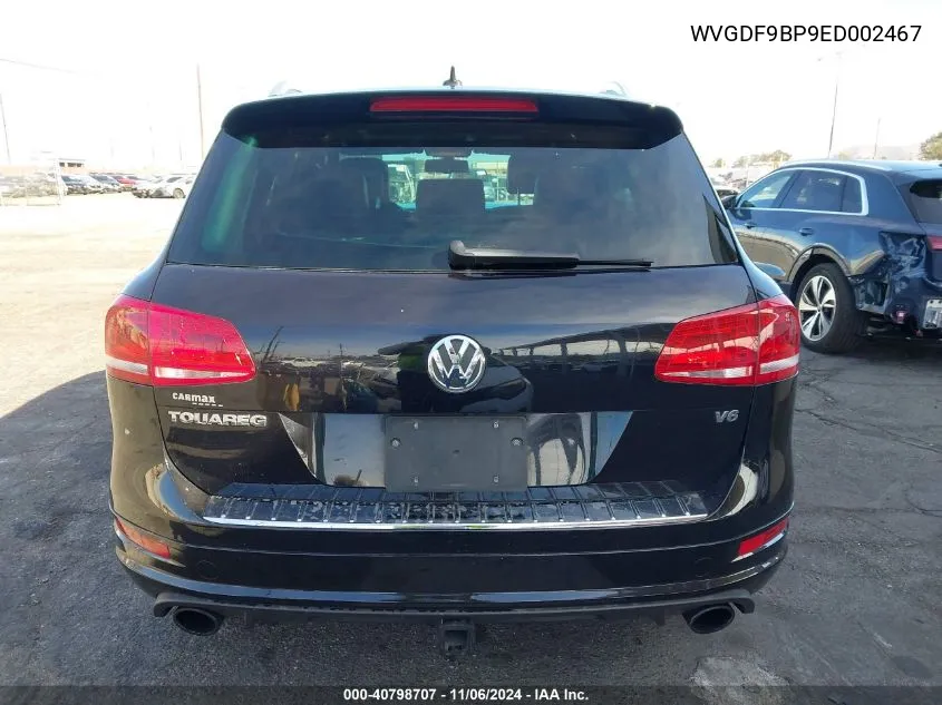 2014 Volkswagen Touareg 3.6L R-Line VIN: WVGDF9BP9ED002467 Lot: 40798707