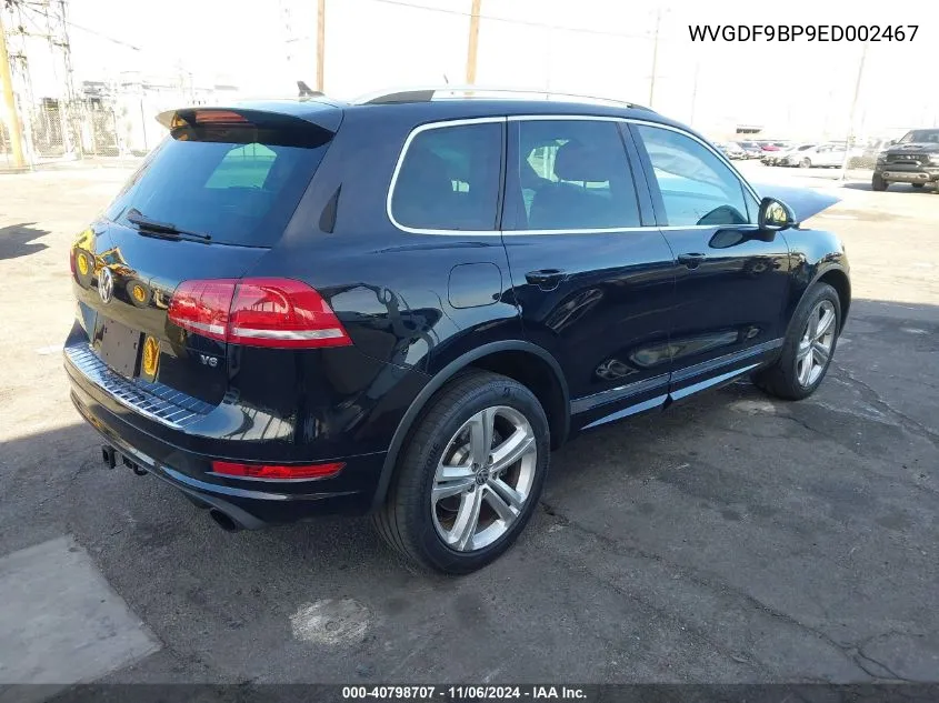 2014 Volkswagen Touareg 3.6L R-Line VIN: WVGDF9BP9ED002467 Lot: 40798707