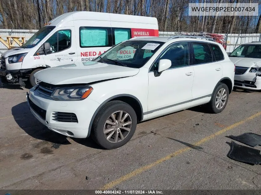 2014 Volkswagen Touareg 3.6L Sport VIN: WVGEF9BP2ED007434 Lot: 40804242