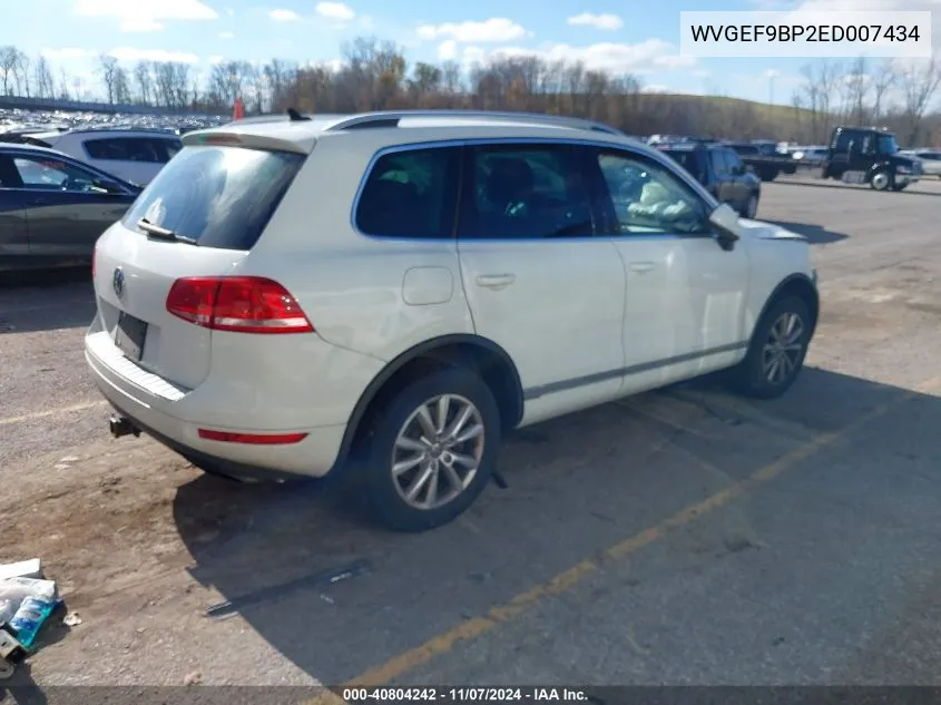 2014 Volkswagen Touareg 3.6L Sport VIN: WVGEF9BP2ED007434 Lot: 40804242