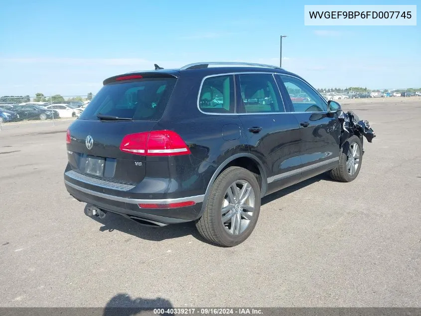 2015 Volkswagen Touareg V6 VIN: WVGEF9BP6FD007745 Lot: 40339217