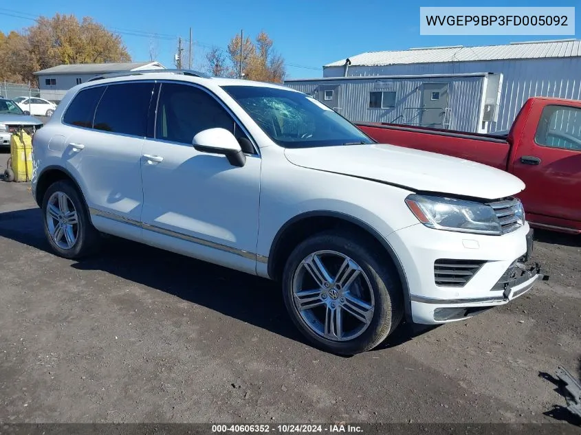 2015 Volkswagen Touareg Tdi Executive VIN: WVGEP9BP3FD005092 Lot: 40606352