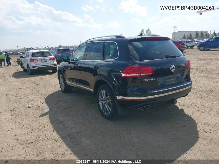 2016 Volkswagen Touareg VIN: WVGEP9BP4GD004261 Lot: 12075247