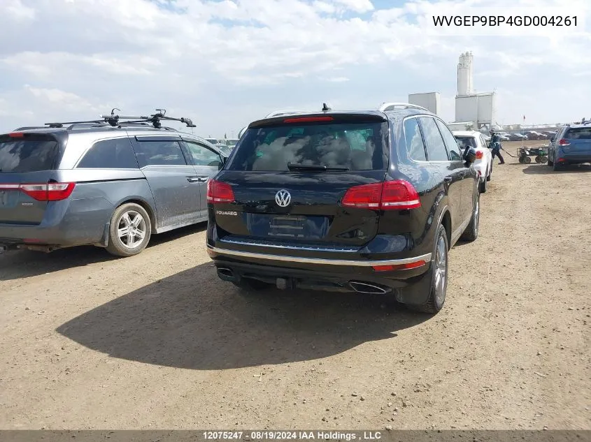 2016 Volkswagen Touareg VIN: WVGEP9BP4GD004261 Lot: 12075247