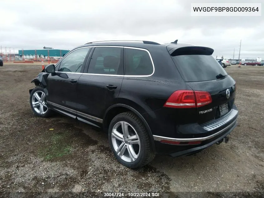 2016 Volkswagen Touareg Highline/Execline W/Rline VIN: WVGDF9BP8GD009364 Lot: 30047724