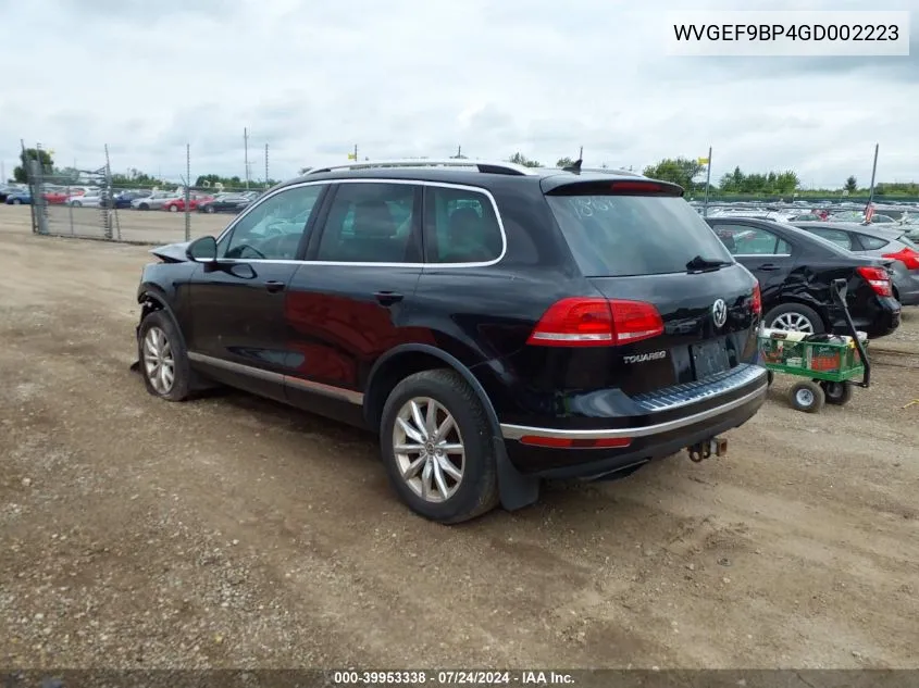 WVGEF9BP4GD002223 2016 Volkswagen Touareg Vr6 Sport