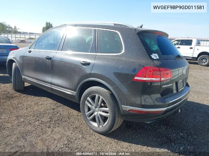 2016 Volkswagen Touareg Vr6 Lux VIN: WVGEF9BP9GD011581 Lot: 40568373