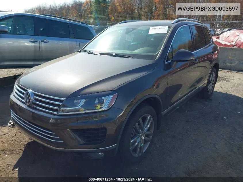 2016 Volkswagen Touareg Tdi Lux VIN: WVGEP9BPXGD003597 Lot: 40671234