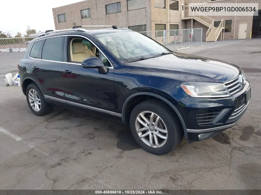 2016 Volkswagen Touareg Tdi Sport W/Technology VIN: WVGEP9BP1GD006534 Lot: 40696610