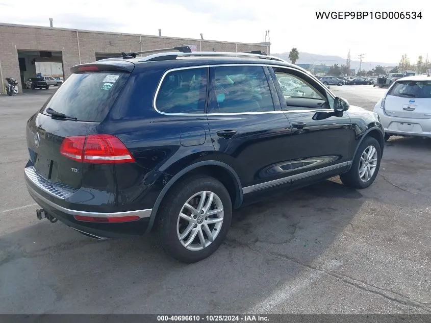 2016 Volkswagen Touareg Tdi Sport W/Technology VIN: WVGEP9BP1GD006534 Lot: 40696610