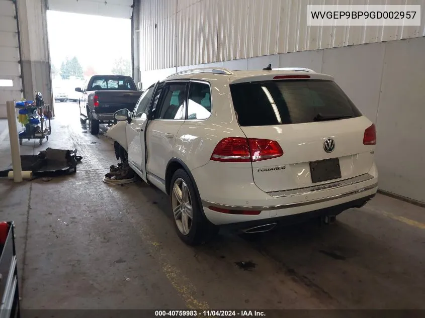 2016 Volkswagen Touareg Tdi Executive VIN: WVGEP9BP9GD002957 Lot: 40759983