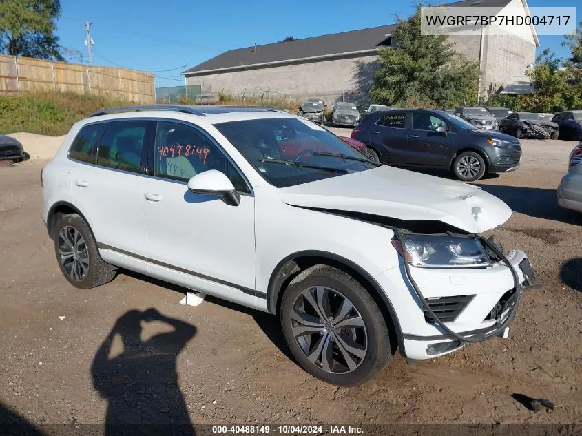 2017 Volkswagen Touareg V6 Wolfsburg Edition VIN: WVGRF7BP7HD004717 Lot: 40488149