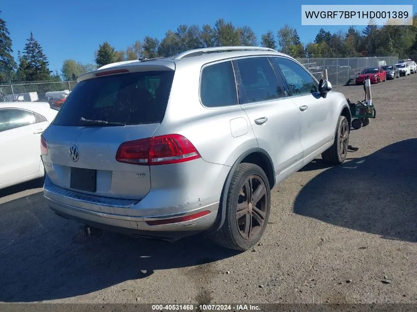 2017 Volkswagen Touareg Wolfsburg VIN: WVGRF7BP1HD001389 Lot: 40531468