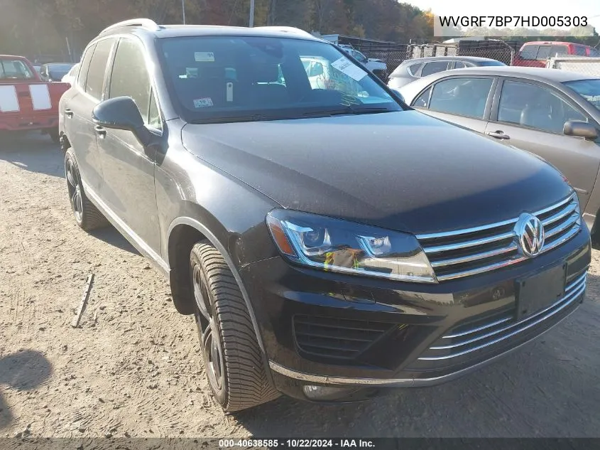 2017 Volkswagen Touareg V6 Wolfsburg Edition VIN: WVGRF7BP7HD005303 Lot: 40638585