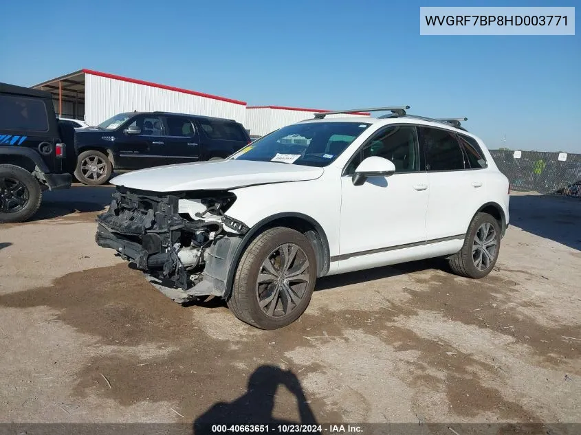 2017 Volkswagen Touareg V6 Wolfsburg Edition VIN: WVGRF7BP8HD003771 Lot: 40663651