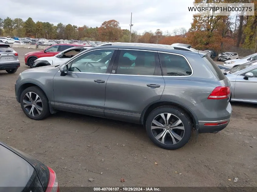 2017 Volkswagen Touareg V6 Wolfsburg Edition VIN: WVGRF7BP1HD000775 Lot: 40706107