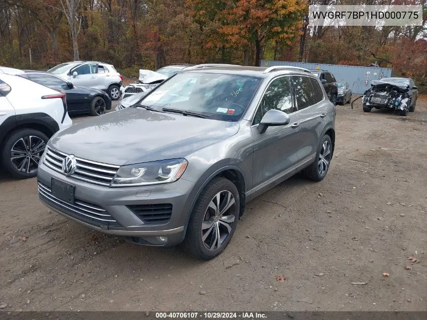 2017 Volkswagen Touareg V6 Wolfsburg Edition VIN: WVGRF7BP1HD000775 Lot: 40706107