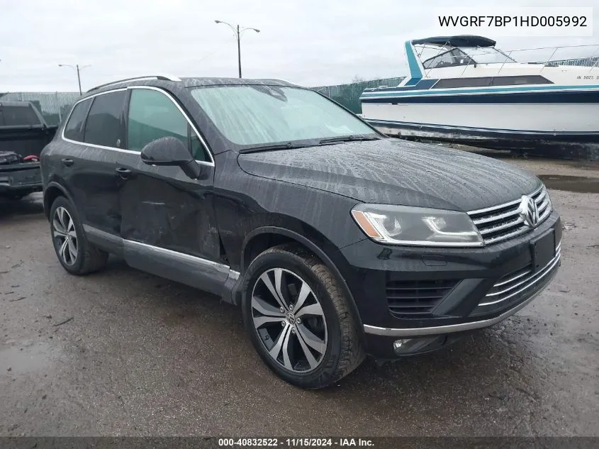 2017 Volkswagen Touareg V6 Wolfsburg Edition VIN: WVGRF7BP1HD005992 Lot: 40832522