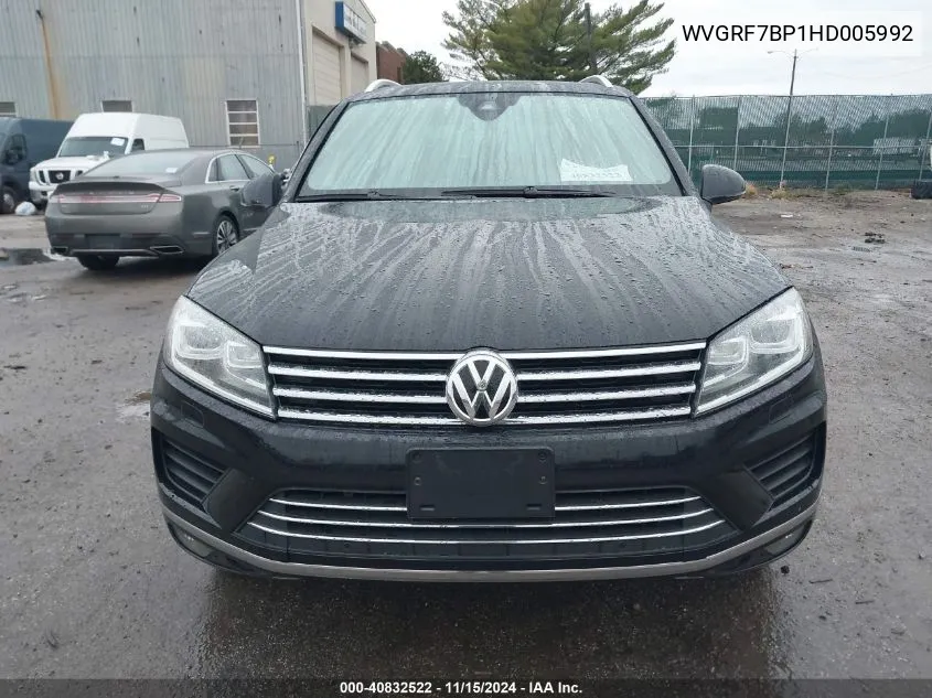 2017 Volkswagen Touareg V6 Wolfsburg Edition VIN: WVGRF7BP1HD005992 Lot: 40832522