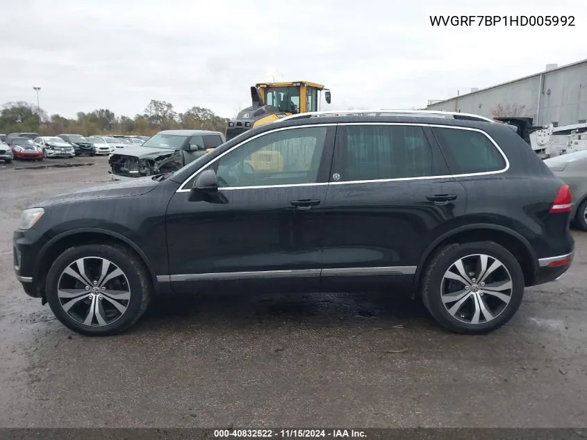 2017 Volkswagen Touareg V6 Wolfsburg Edition VIN: WVGRF7BP1HD005992 Lot: 40832522