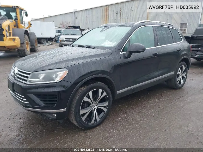 2017 Volkswagen Touareg V6 Wolfsburg Edition VIN: WVGRF7BP1HD005992 Lot: 40832522