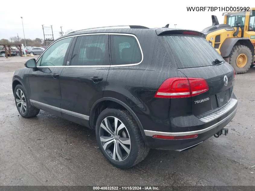 2017 Volkswagen Touareg V6 Wolfsburg Edition VIN: WVGRF7BP1HD005992 Lot: 40832522