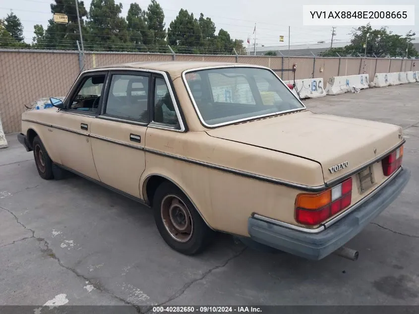 1984 Volvo 244 Dl/Gl VIN: YV1AX8848E2008665 Lot: 40282650