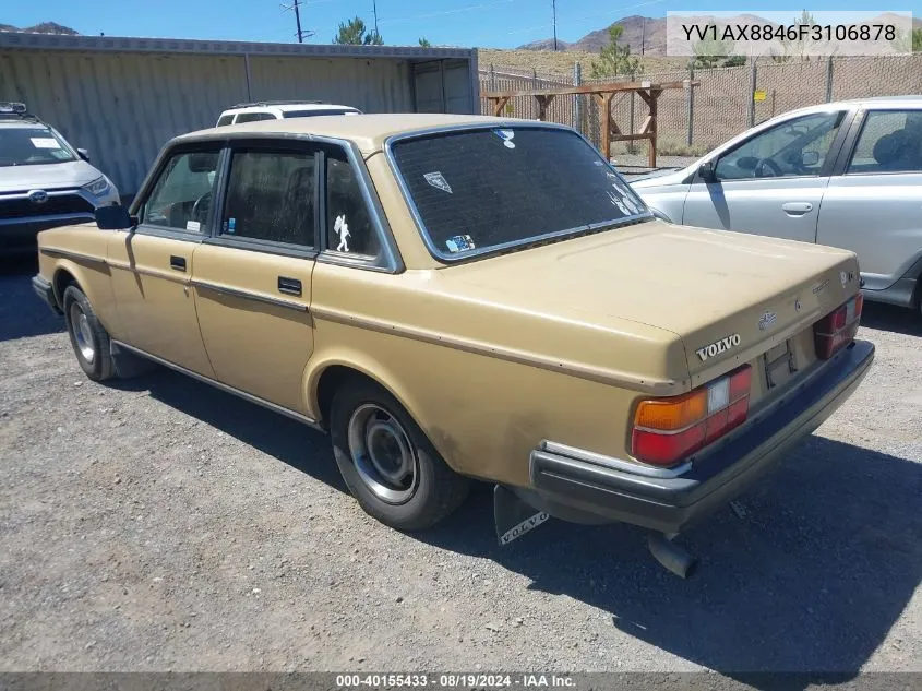 1985 Volvo 244 Dl/Gl VIN: YV1AX8846F3106878 Lot: 40155433